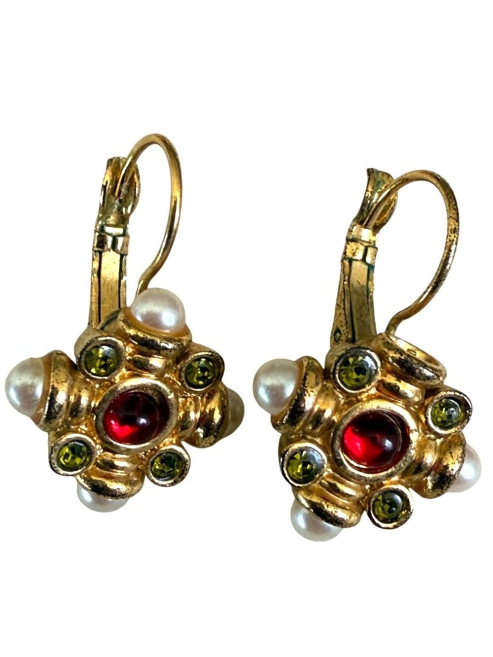 1996 AVON  MALTESE CROSS PIN EARRINGS SET